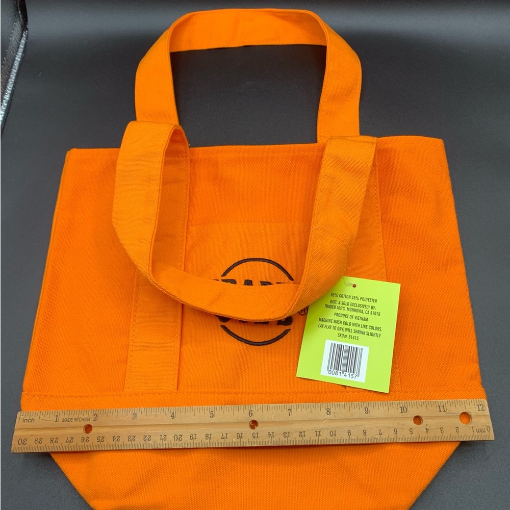 Trader Joe's Halloween Trick or Treat Orange Tote Bag - Picture 3 of 12